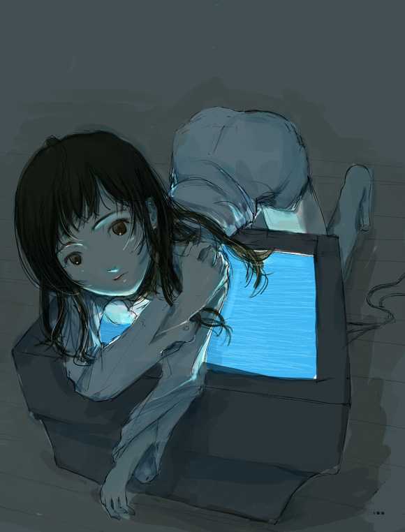 Chi Digi Musume to Youjo no Onaka | Digital Broadcasting Girl page 1 full