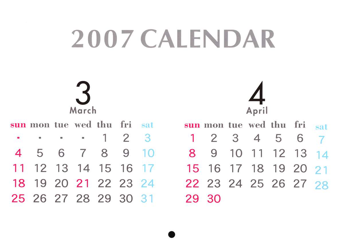 2007 Calendar page 5 full