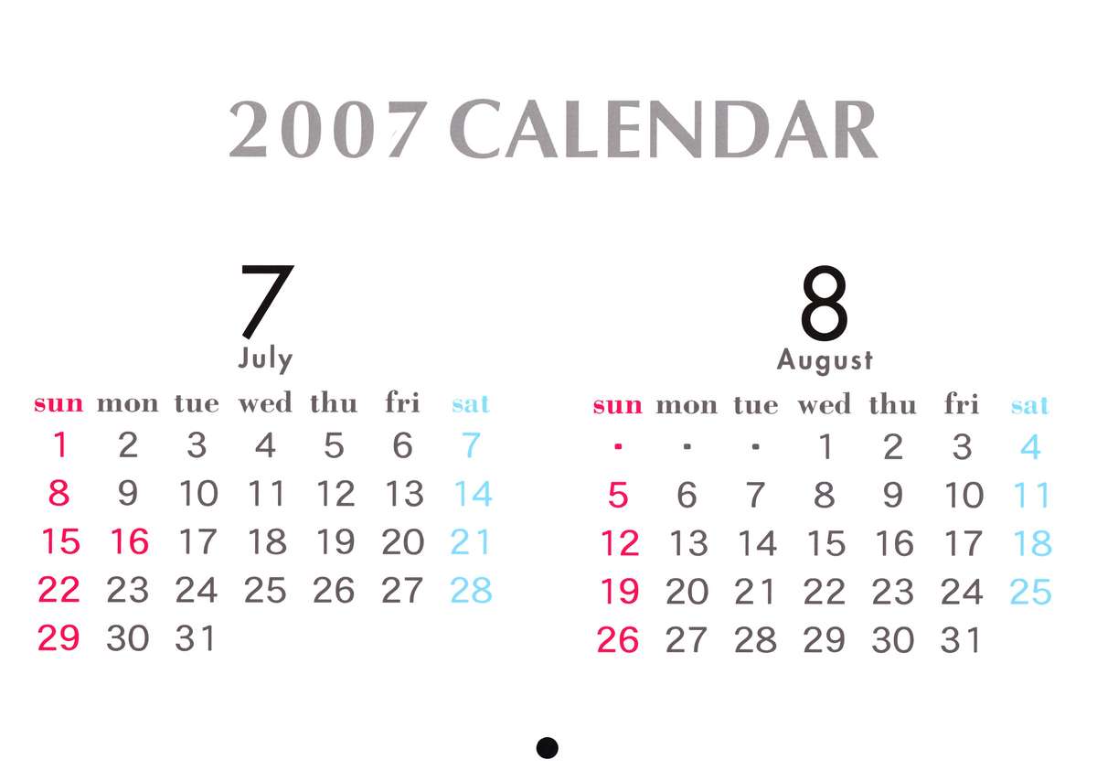2007 Calendar page 9 full