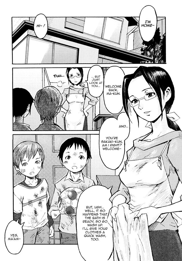 Haha to Musuko to Sono Yuujin to | Mother, son, and his Buddy   =Short Wharf= page 2 full