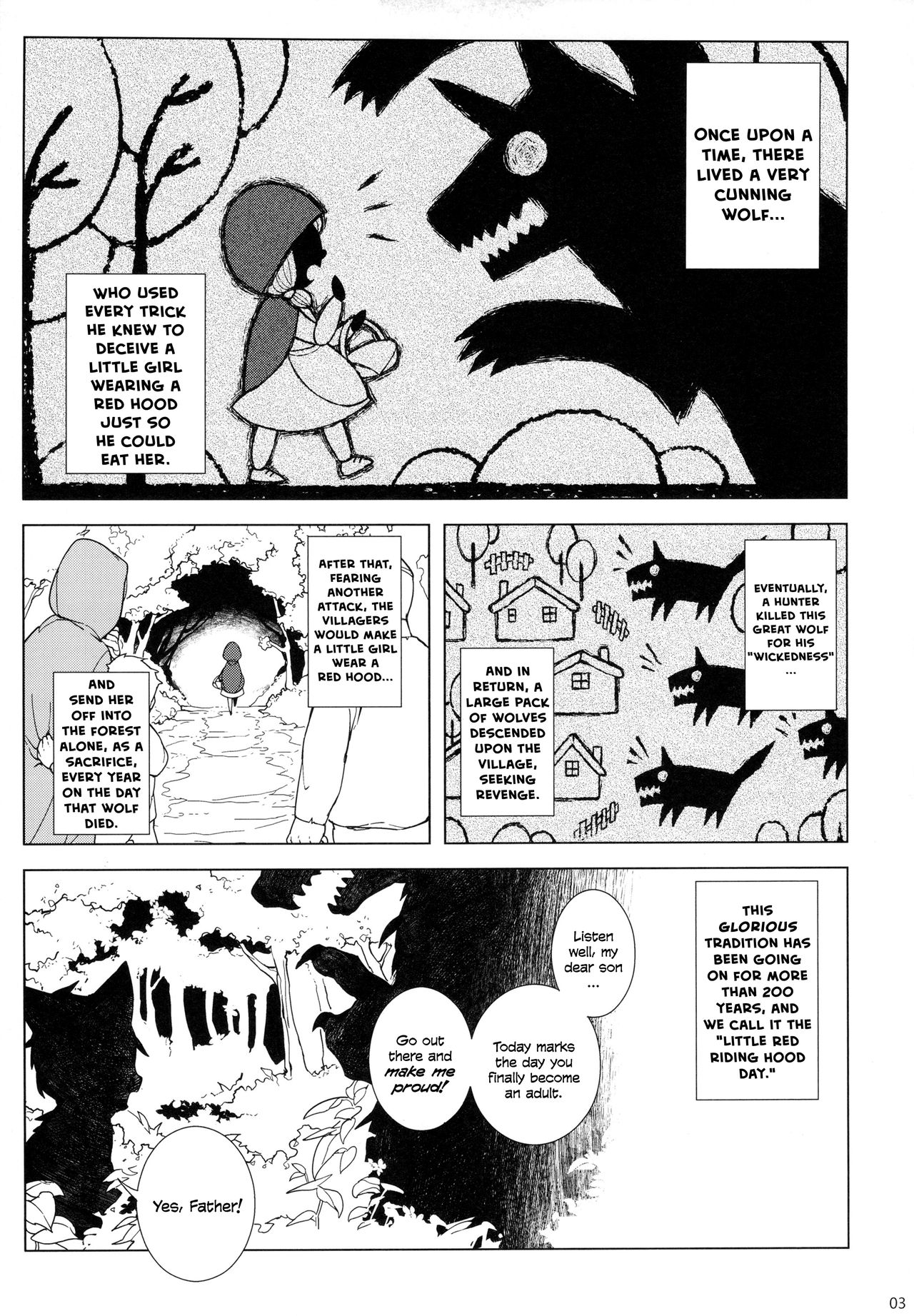 Dounen Hakai ~Ookina Akazukin & Chiisaki Ookami~ - Big Red Riding Hood and the little wolf. | Childhood Destruction ~Big Red Riding Hood and the Little Wolf~ page 4 full