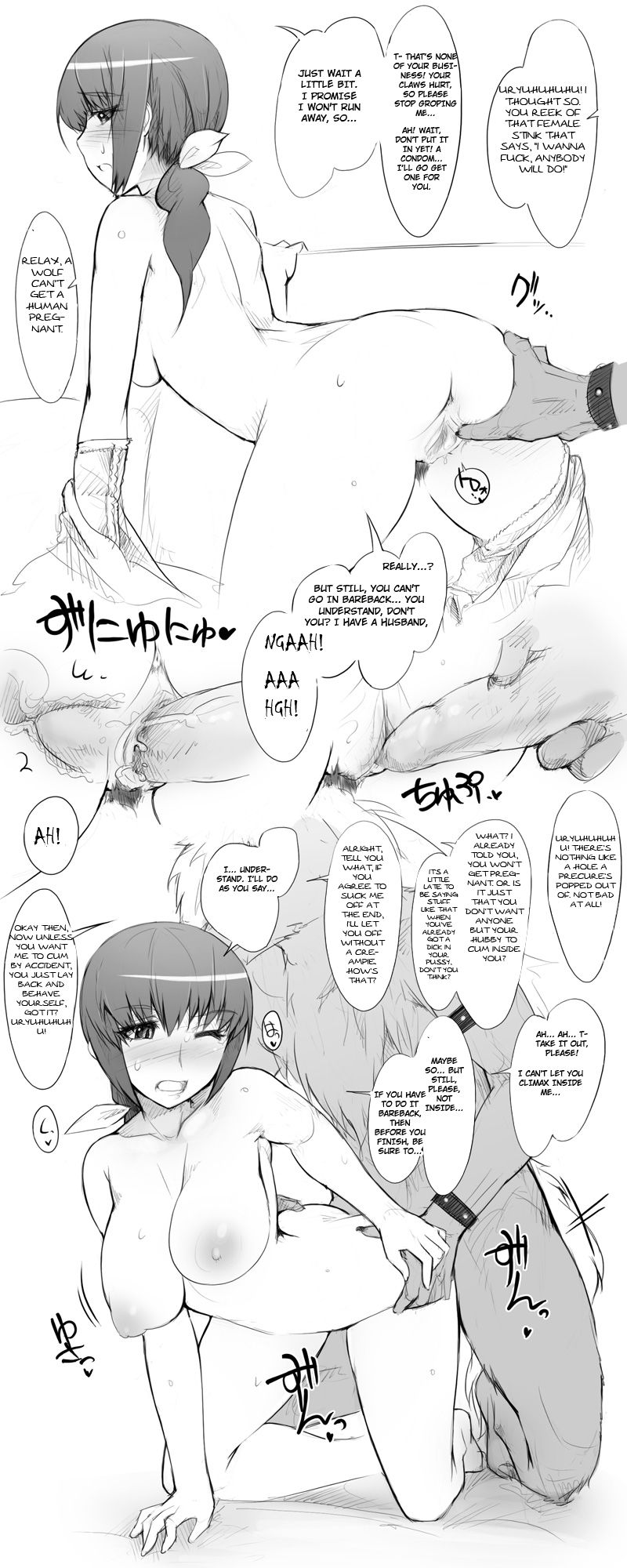 Hoshizora-taku ni Isourou shiteru Wolfrun ga Ikuyo ni Hankyousei Sex Zanmai | A Freeloading Wolfrun coerces Ikuyo into having sex page 3 full