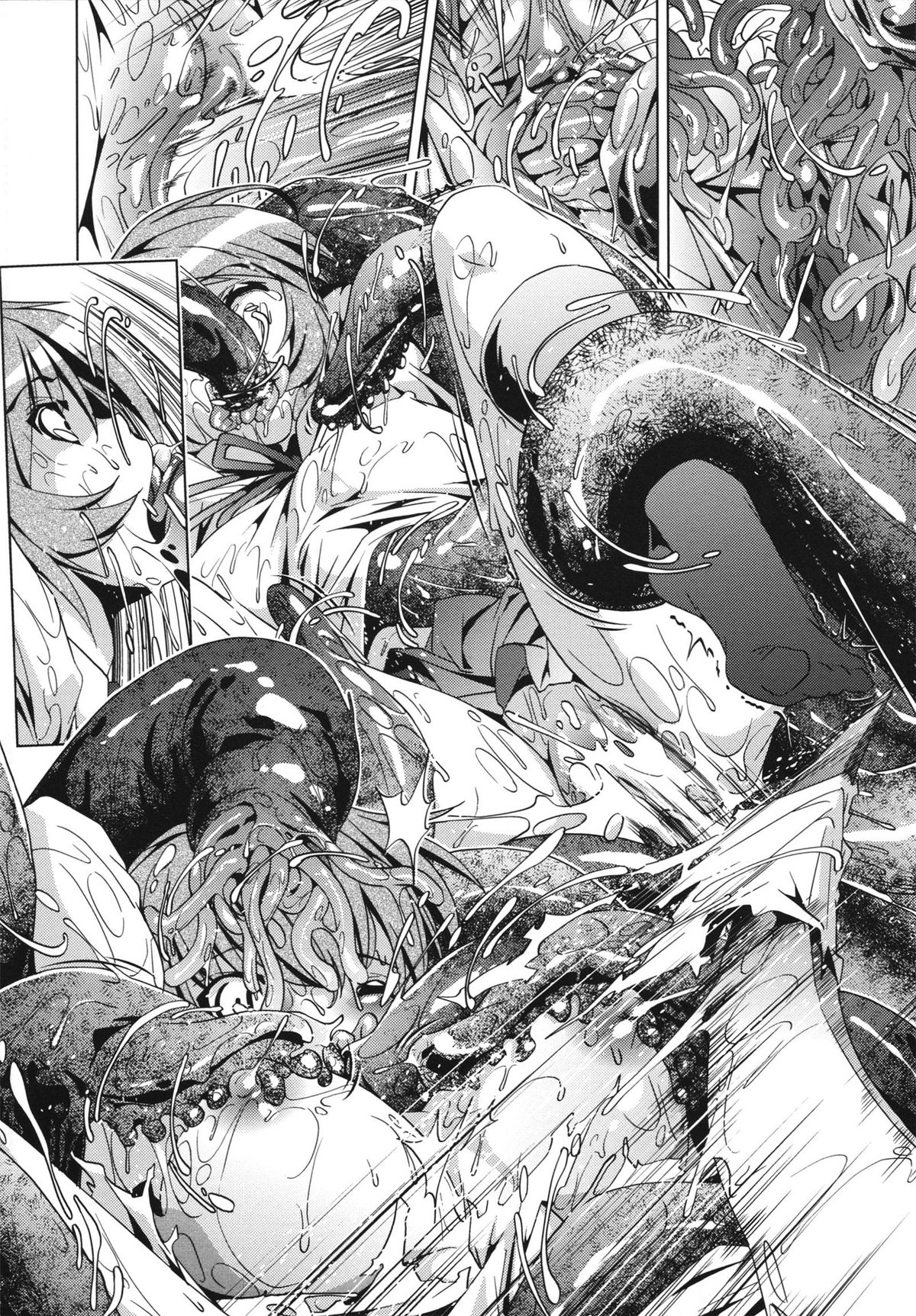 Shokushu wa Yawarakana Chibusa ni Makitsuki Onna-tachi no Ana wo Kakimidasu - Feeler coils around a soft breast and violates women's hole. page 6 full