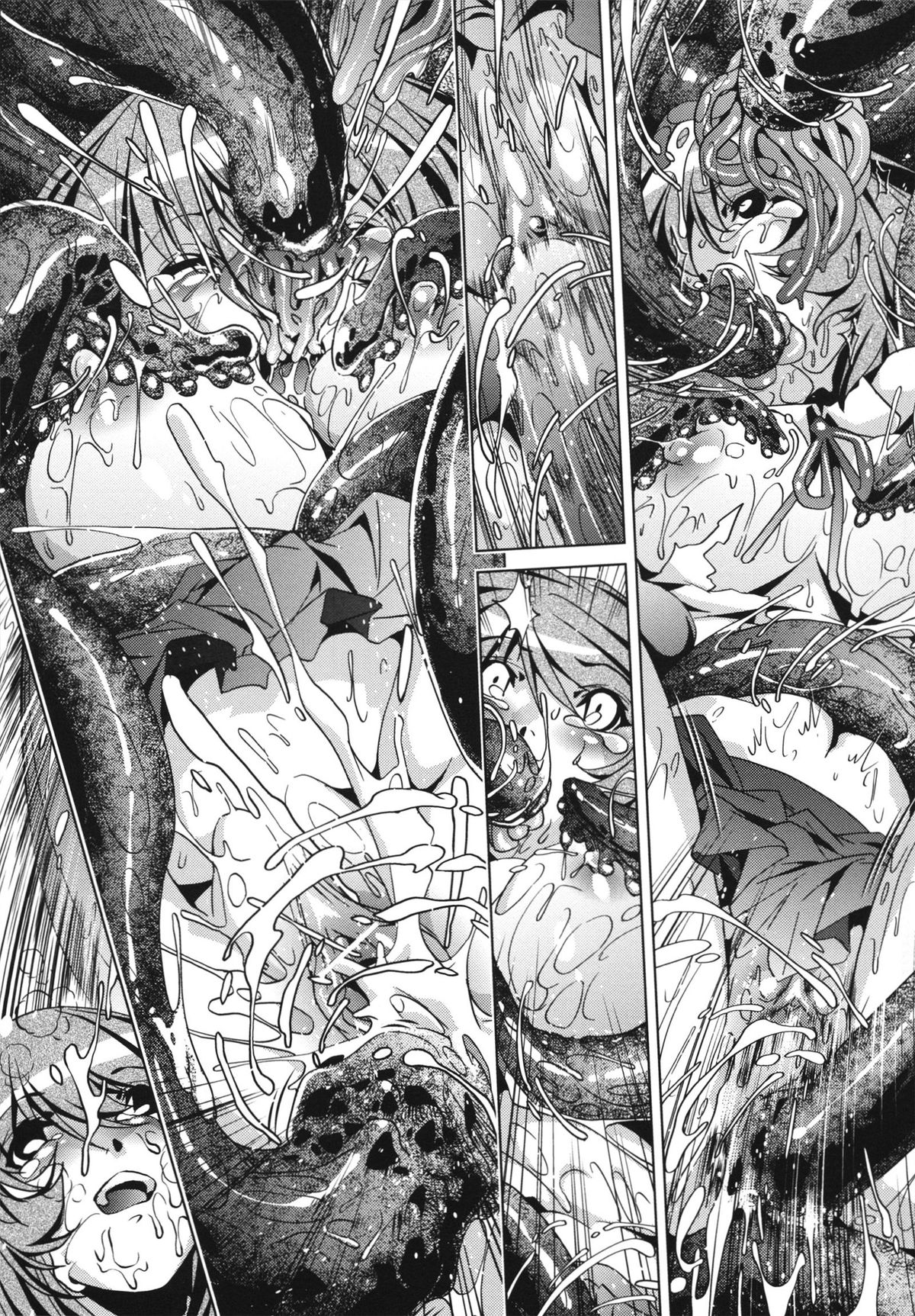 Shokushu wa Yawarakana Chibusa ni Makitsuki Onna-tachi no Ana wo Kakimidasu - Feeler coils around a soft breast and violates women's hole. page 7 full