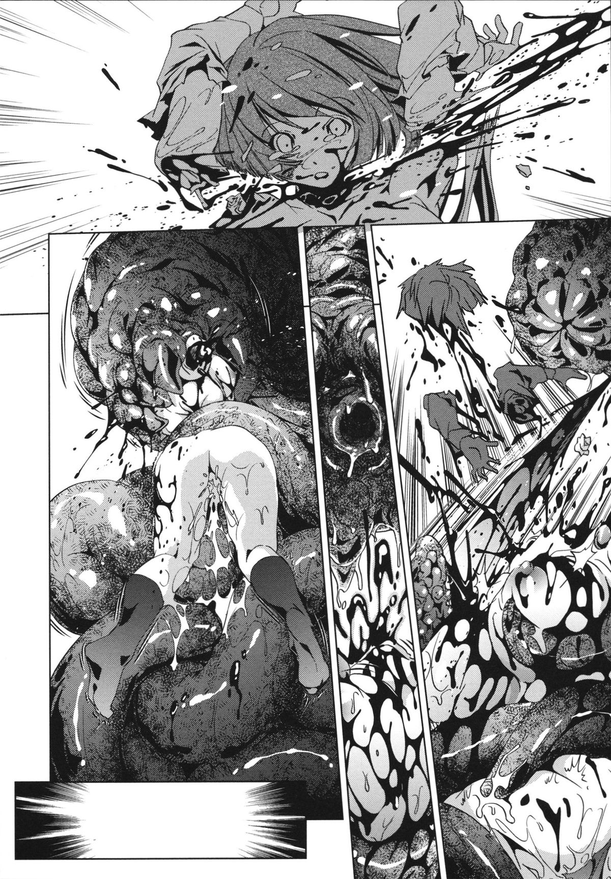 Shokushu wa Yawarakana Chibusa ni Makitsuki Onna-tachi no Ana wo Kakimidasu - Feeler coils around a soft breast and violates women's hole. page 8 full