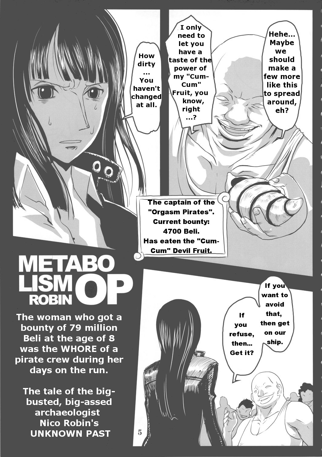 Metabolism OP Kyonyuu Kyoshiri Shoufu Nico Robin no Keshi Tai Kako | The Tale of the Big-busted, Big-assed Archaeologist Nico Robin's UNKNOWN PAST page 4 full
