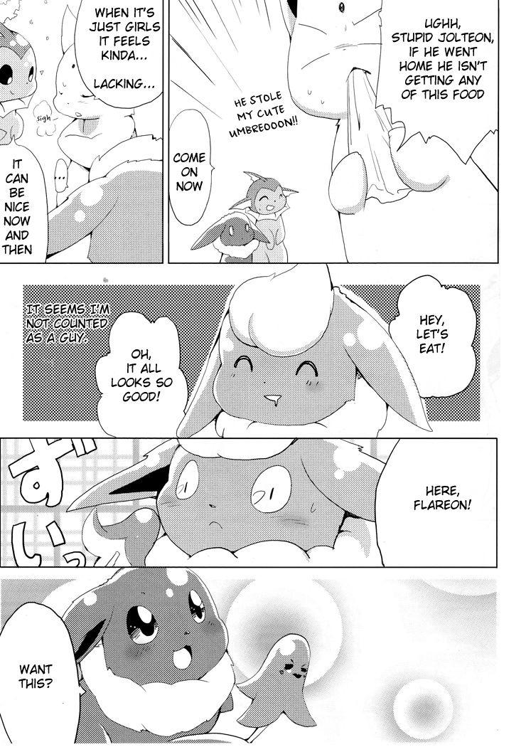 Buu-chan ga Onnanoko ni Dokidoki Suru Hon. | Book Where Flareon Gets Excited By Girls. page 5 full