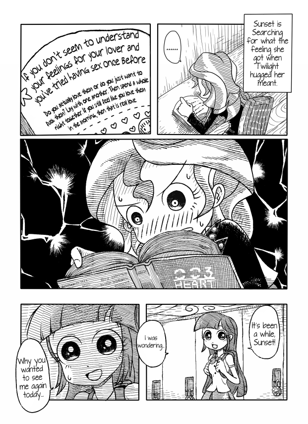 Twi to Shimmer no Ero Manga | The Manga In Which Sunset Shimmer Takes A Piss page 2 full