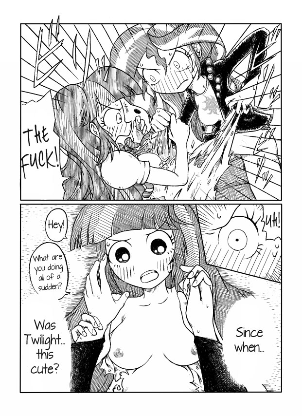 Twi to Shimmer no Ero Manga | The Manga In Which Sunset Shimmer Takes A Piss page 4 full