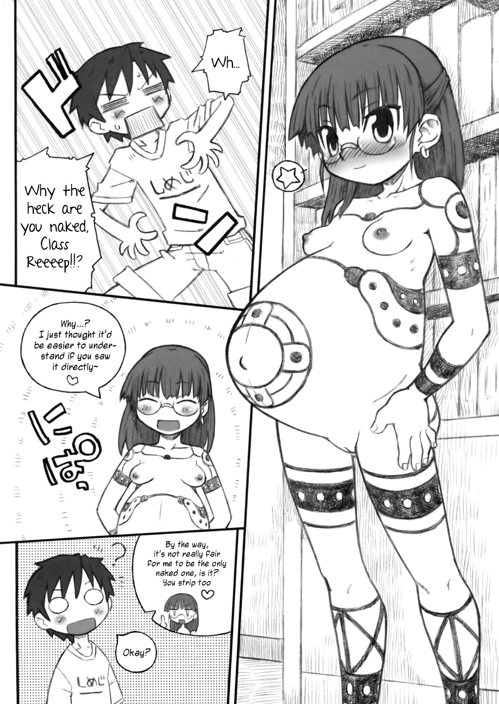 Haradeka!! Ninpu Iinchou Junbigou | Big Belly!! Pregnant Class Rep *Preparation*  =LWB + Chocolate Scans= page 7 full