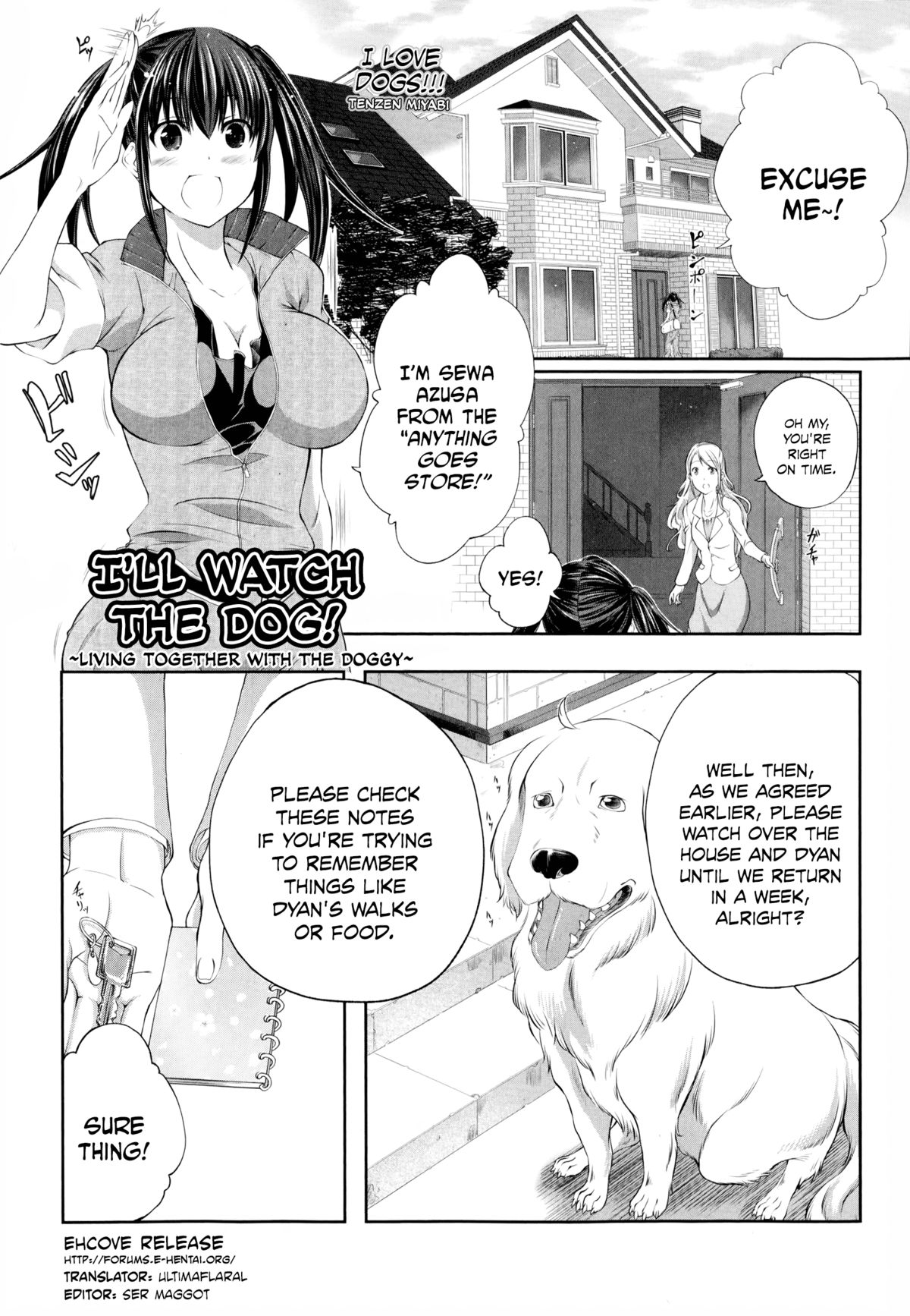 Aiken Azukarimasu ~Wan-chan to Kyodo Seikatsu~ | I'll Watch the Dog! ~Living Together with the Doggy~ page 1 full